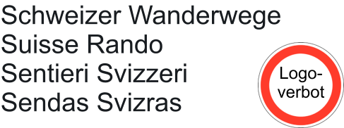 Schweizer Wanderwege Suisse Rando Sentieri Svizzeri Sendas Svizras Logo- verbot
