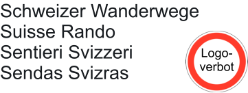Schweizer Wanderwege Suisse Rando Sentieri Svizzeri Sendas Svizras Logo- verbot